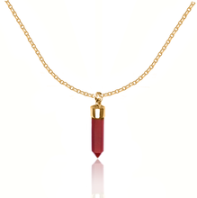 Load image into Gallery viewer, Energy silver 925 gold plated/carnelian necklace
