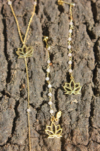 Ascendance Lotus Silver 925 gold plated / rose quartz necklace