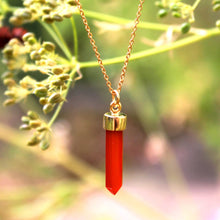 Load image into Gallery viewer, Energy silver 925 gold plated/carnelian necklace
