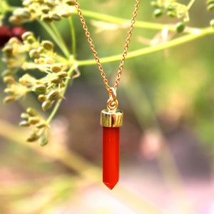 Energy silver 925 gold plated/carnelian necklace