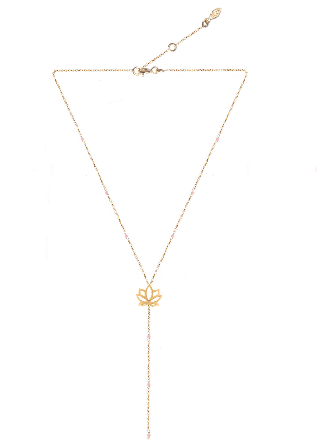 Ascendance Lotus Silver 925 gold plated / rose quartz necklace